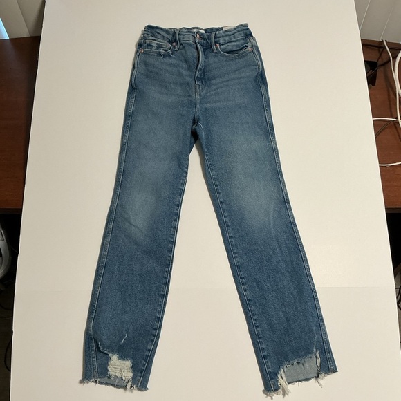Good American Blue Straight Leg Jeans - Picture 1 of 5